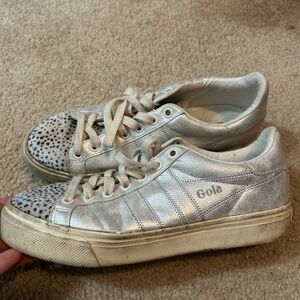 Gola Metallic Sneakers with Spotted Toe
